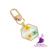 Dry Flower Keychain with Natural Pendant