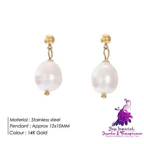 Simple Freshwater Pearl Earrings