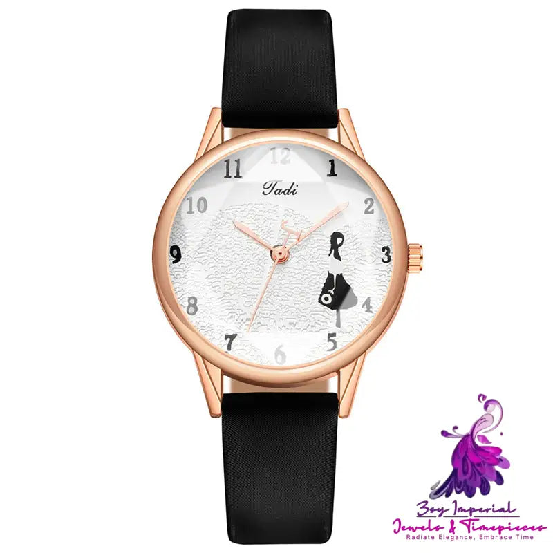 Minimalist Girl Pattern Women’s Quartz Watch