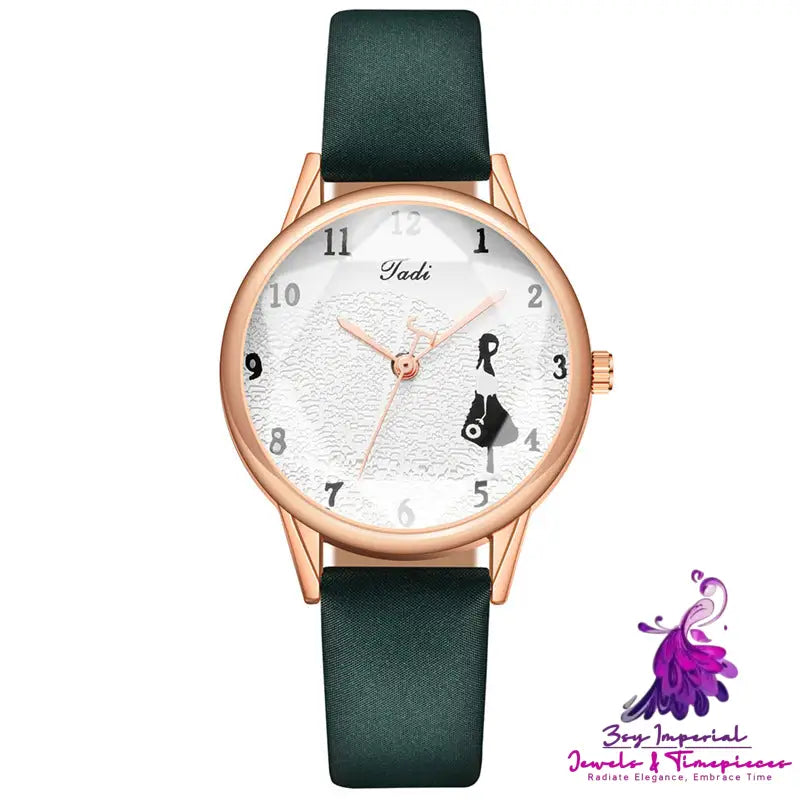 Minimalist Girl Pattern Women’s Quartz Watch