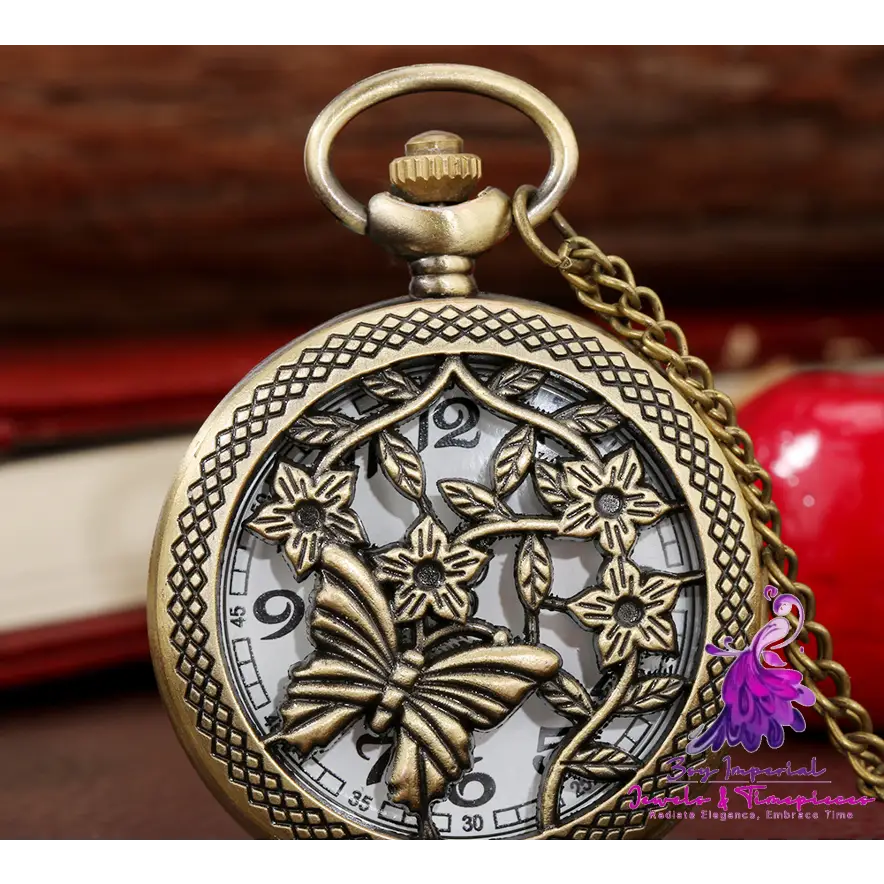 Hollow Butterfly Pocket Watch