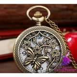 Hollow Butterfly Pocket Watch