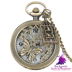 Hollow Butterfly Pocket Watch