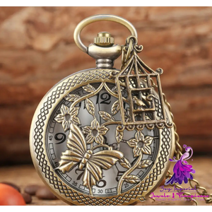 Hollow Butterfly Pocket Watch