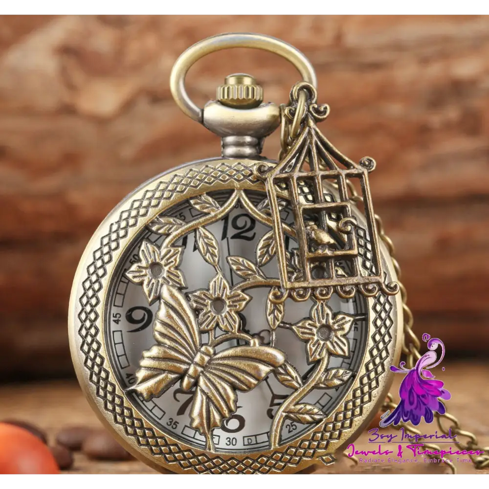 Hollow Butterfly Pocket Watch