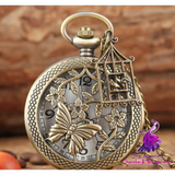 Hollow Butterfly Pocket Watch