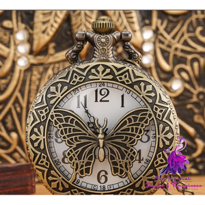 Hollow Butterfly Pocket Watch