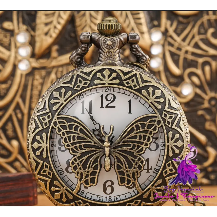 Hollow Butterfly Pocket Watch