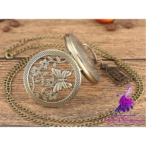 Hollow Butterfly Pocket Watch