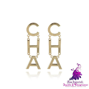 Creative Asymmetric Letter Earrings