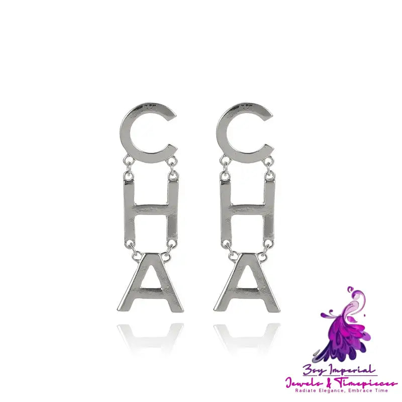 Creative Asymmetric Letter Earrings