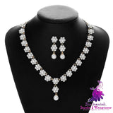 Creative Pearl Necklace Earrings Jewelry Set