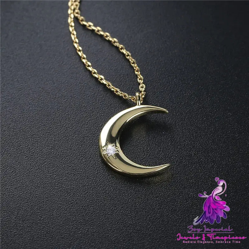 Crescent Zircon Necklace