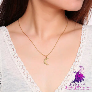 Crescent Zircon Necklace