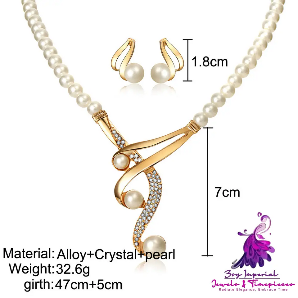 Personality Pearl Clavicle Necklace Set