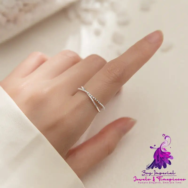 Cross Double Line Ring For Female