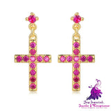 Cross Gold-plated Earrings