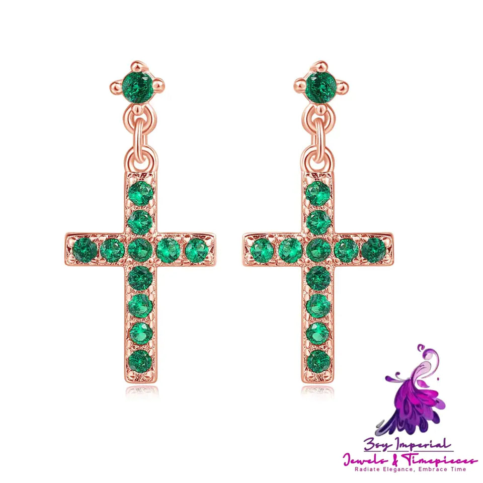 Cross Gold-plated Earrings