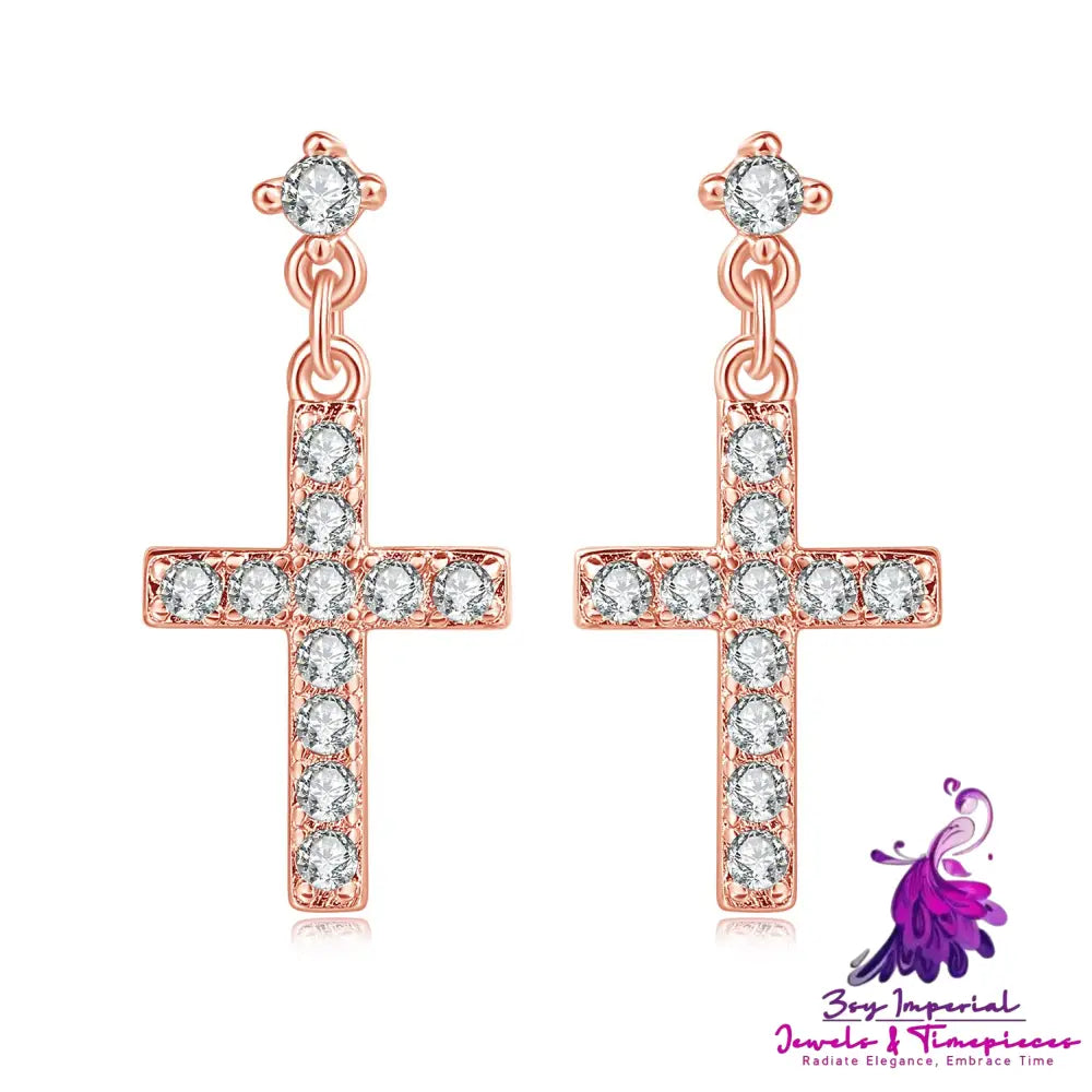 Cross Gold-plated Earrings