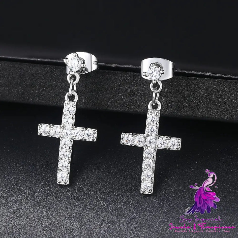 Cross Gold-plated Earrings