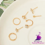 Cross Sun Lock Earrings Set