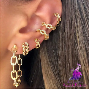 Cross Sun Lock Earrings Set