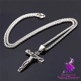 Cross Necklace For Men With Flower Basket 60cm Keel Chain