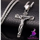 Cross Necklace For Men With Flower Basket 60cm Keel Chain