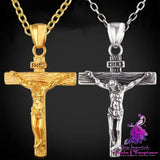 Cross Necklace For Men With Flower Basket 60cm Keel Chain