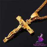 Cross Necklace For Men With Flower Basket 60cm Keel Chain