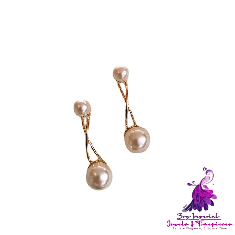 Cross Pearl Electroplated Earrings