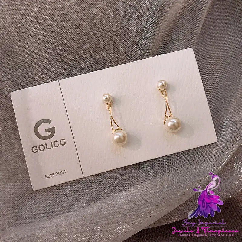 Cross Pearl Electroplated Earrings