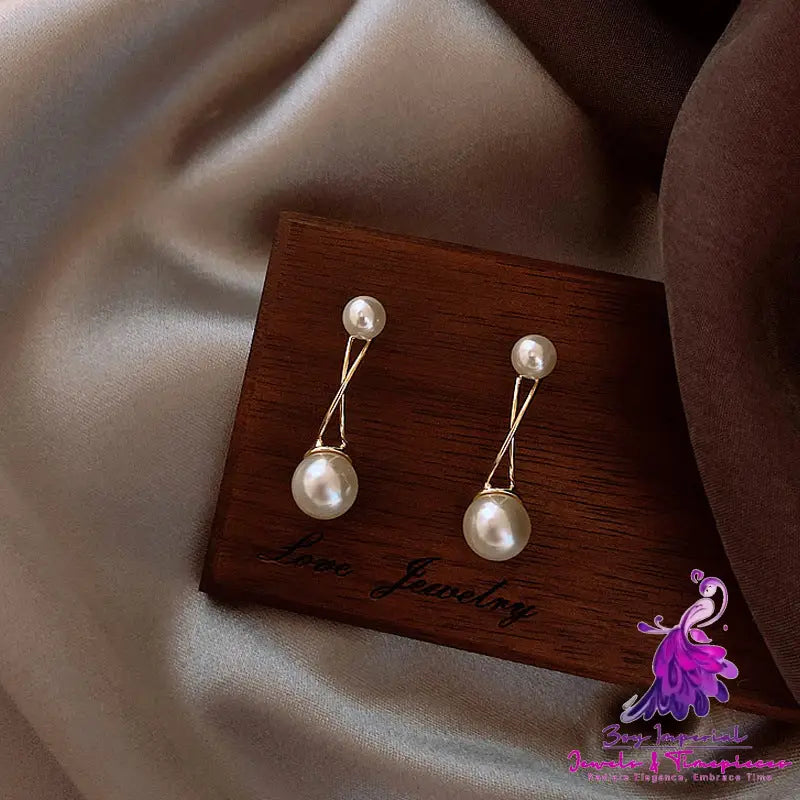 Cross Pearl Electroplated Earrings