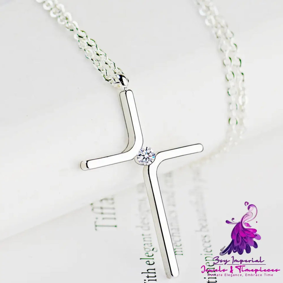 New Simple Titanium Steel Cross Pendant