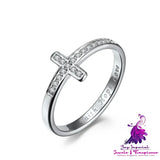 Cross Diamond-studded Ring