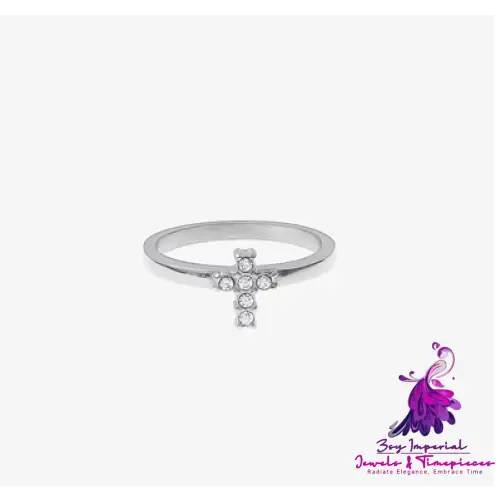 Cross Ring With Diamond And Zirconia For Men