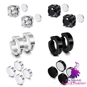 Cross Zircon Magnet Stud Earring