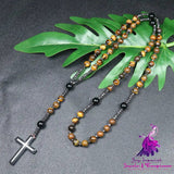 Natural Stone Cross Pendant Necklace