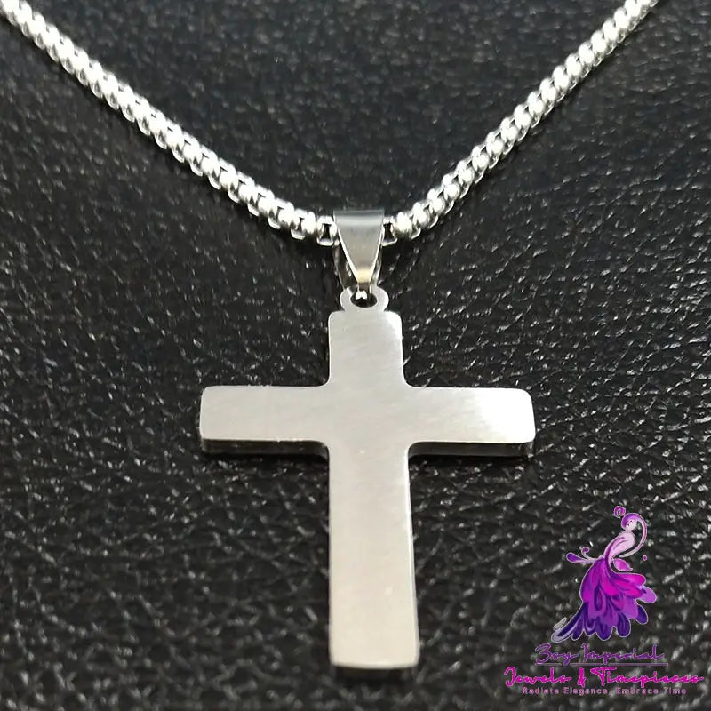 Popular Titanium Steel Cross Pendant Snake Bones Chain