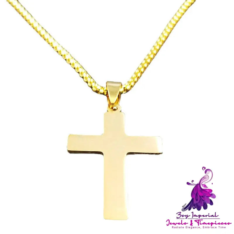 Popular Titanium Steel Cross Pendant Snake Bones Chain