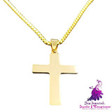 Popular Titanium Steel Cross Pendant Snake Bones Chain