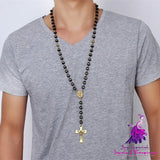 8MM Stainless Steel Silicone Cross Necklace Gold