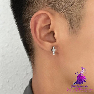 Cross Studded Fashion Earrings With Diamonds