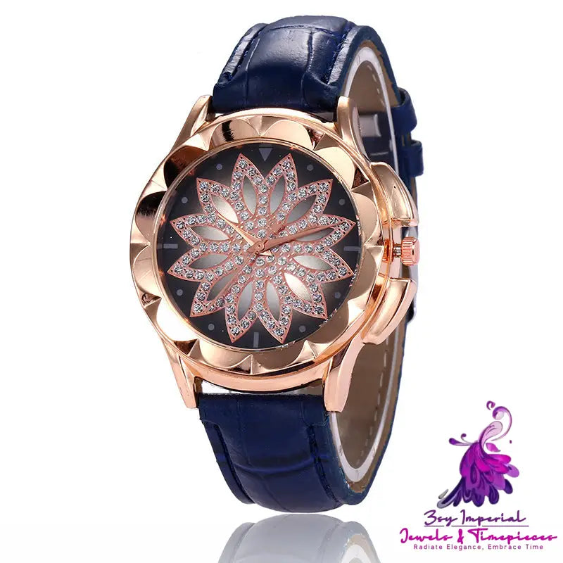 Rhinestone Cross Rose Gold Watch