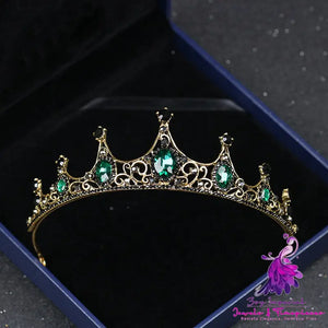 Vintage Baroque Green Diamond Crown