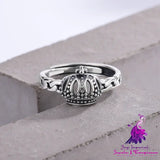 Crown Push Pull Design Ring