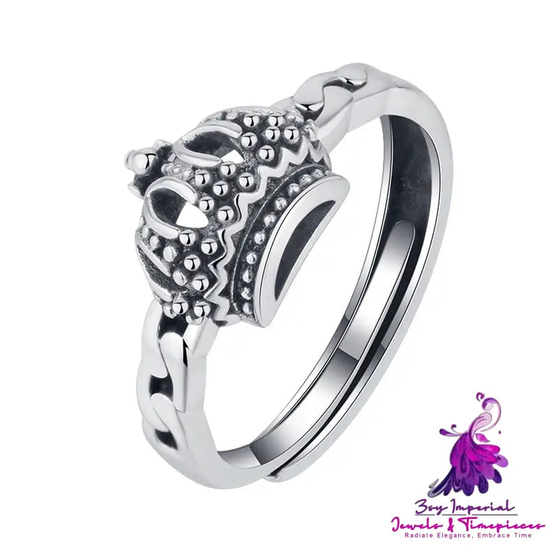 Crown Push Pull Design Ring