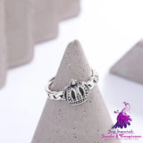 Crown Push Pull Design Ring