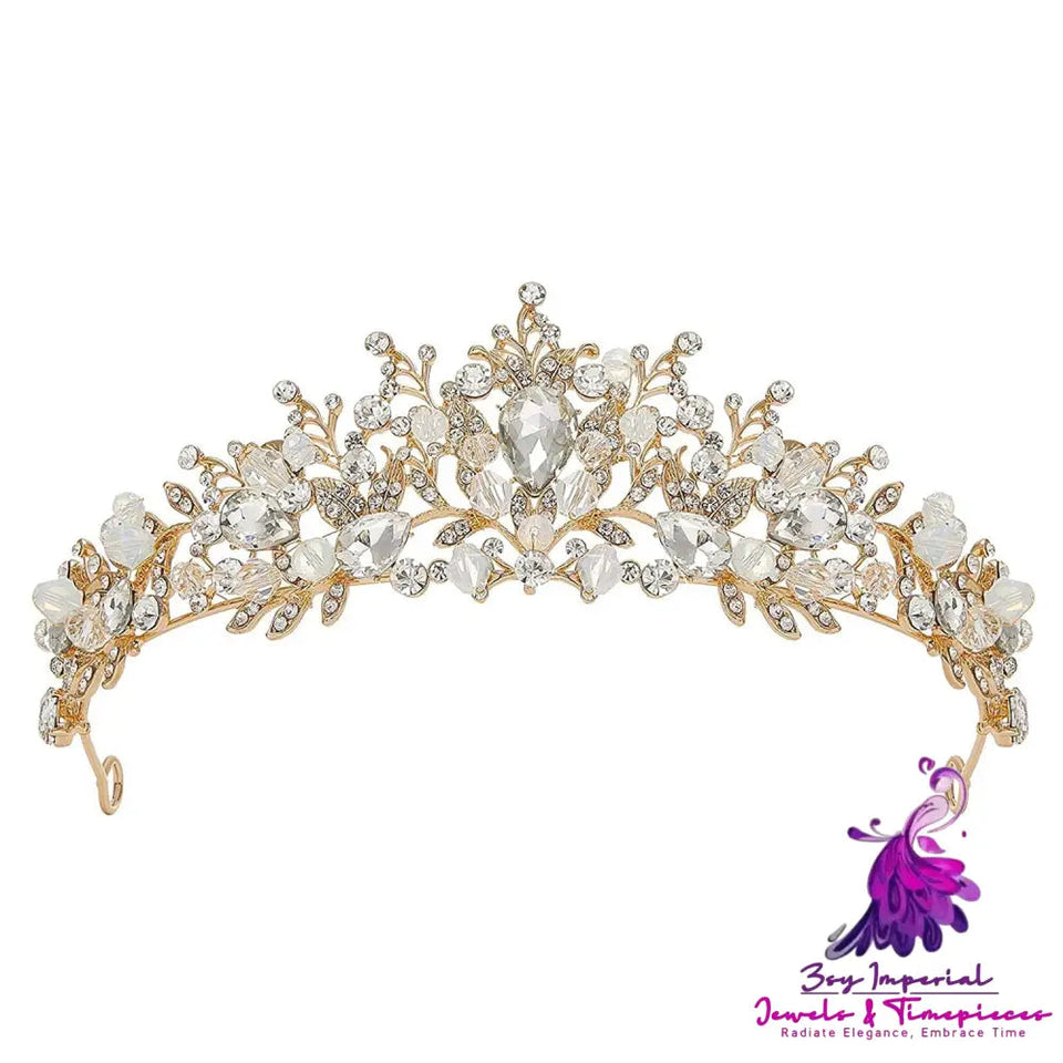 Women’s Rhinestone Pearl Handmade Crown