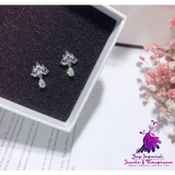 Crown Zircon Sterling Silver Earrings